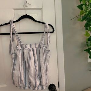 String Tied Striped Top